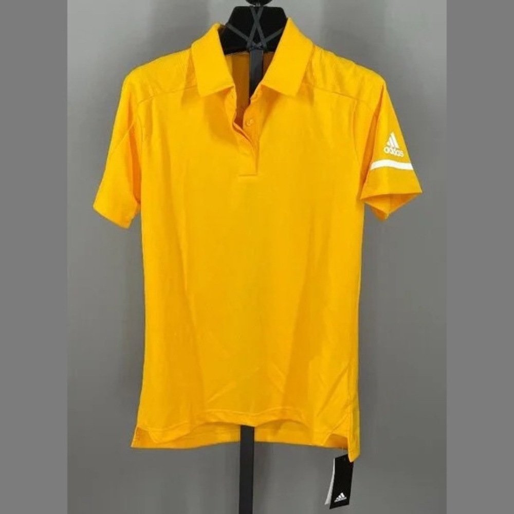 NEW Adidas Shirt Womens Small yellow athletic polo casual colorful sports